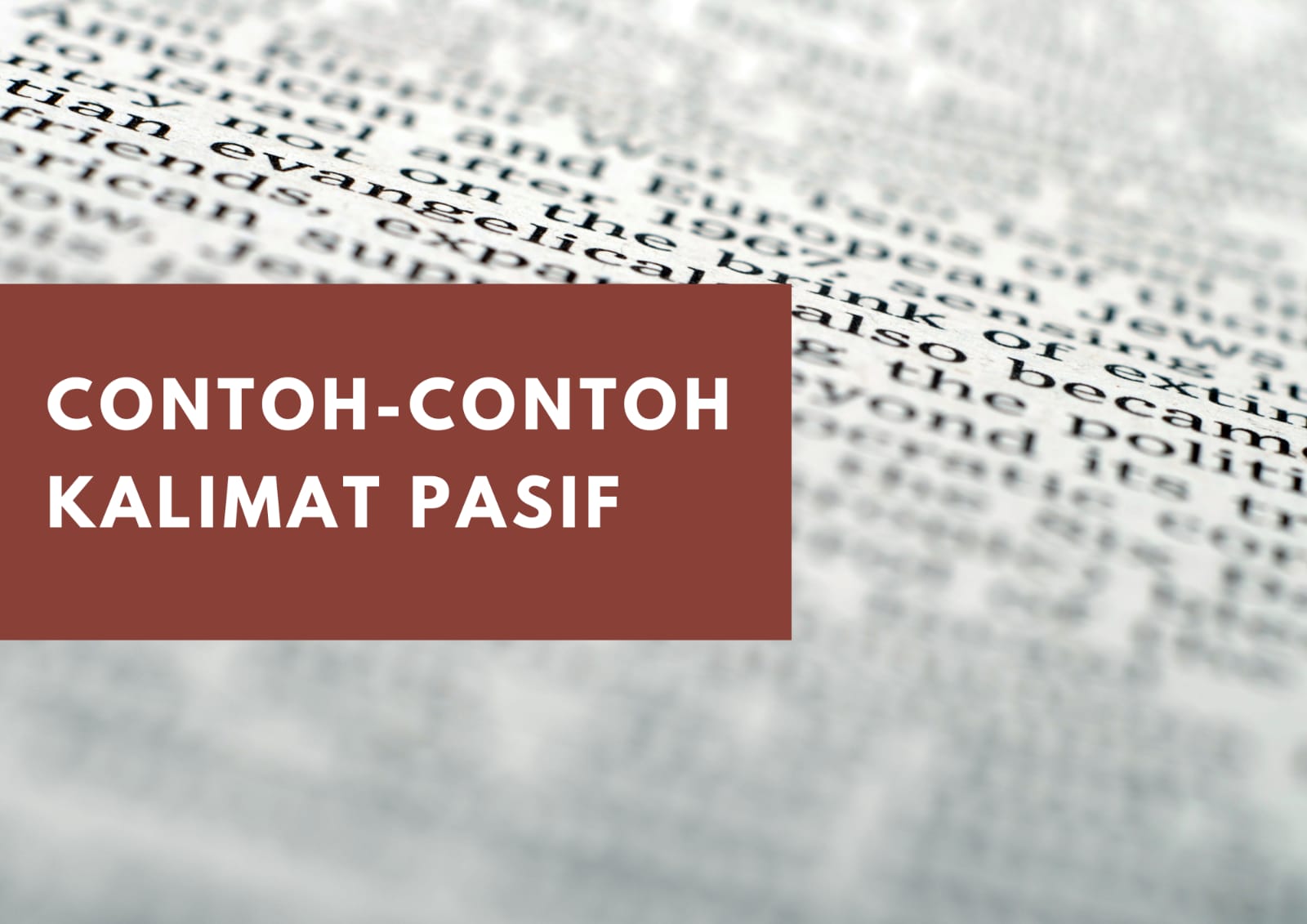Contoh-Contoh Kalimat Pasif