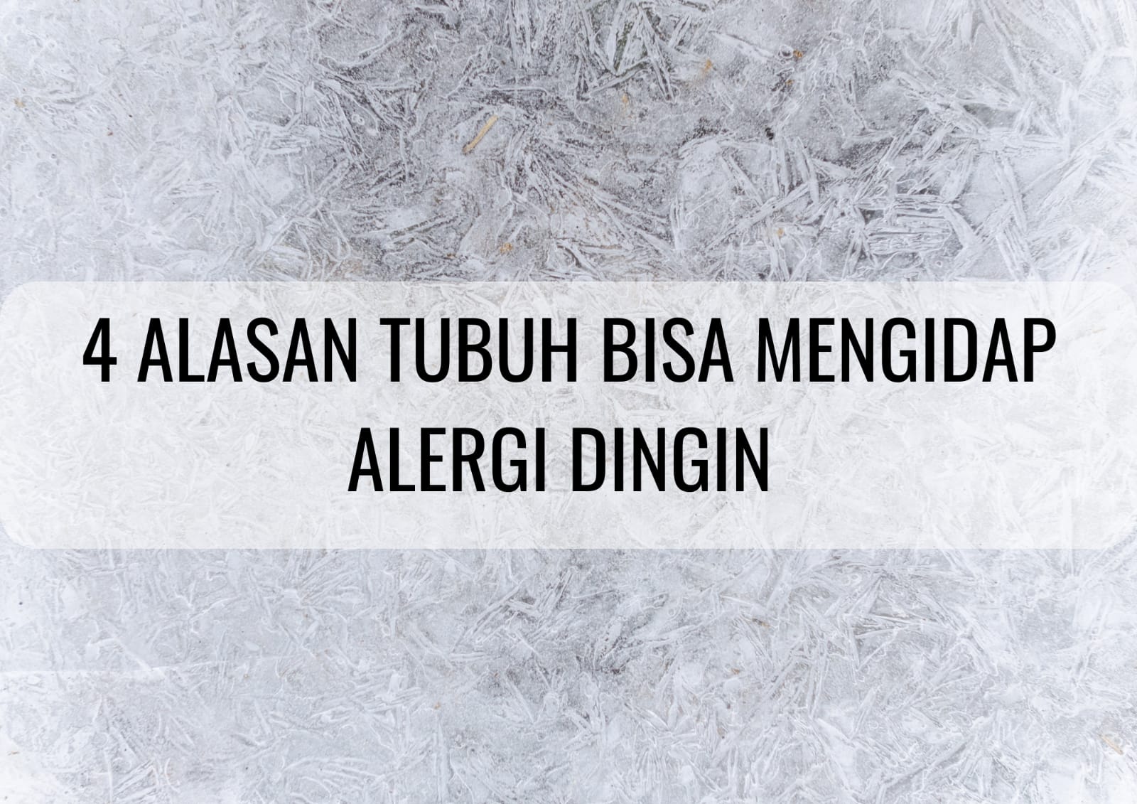 Berbagai penyebab alergi dingin