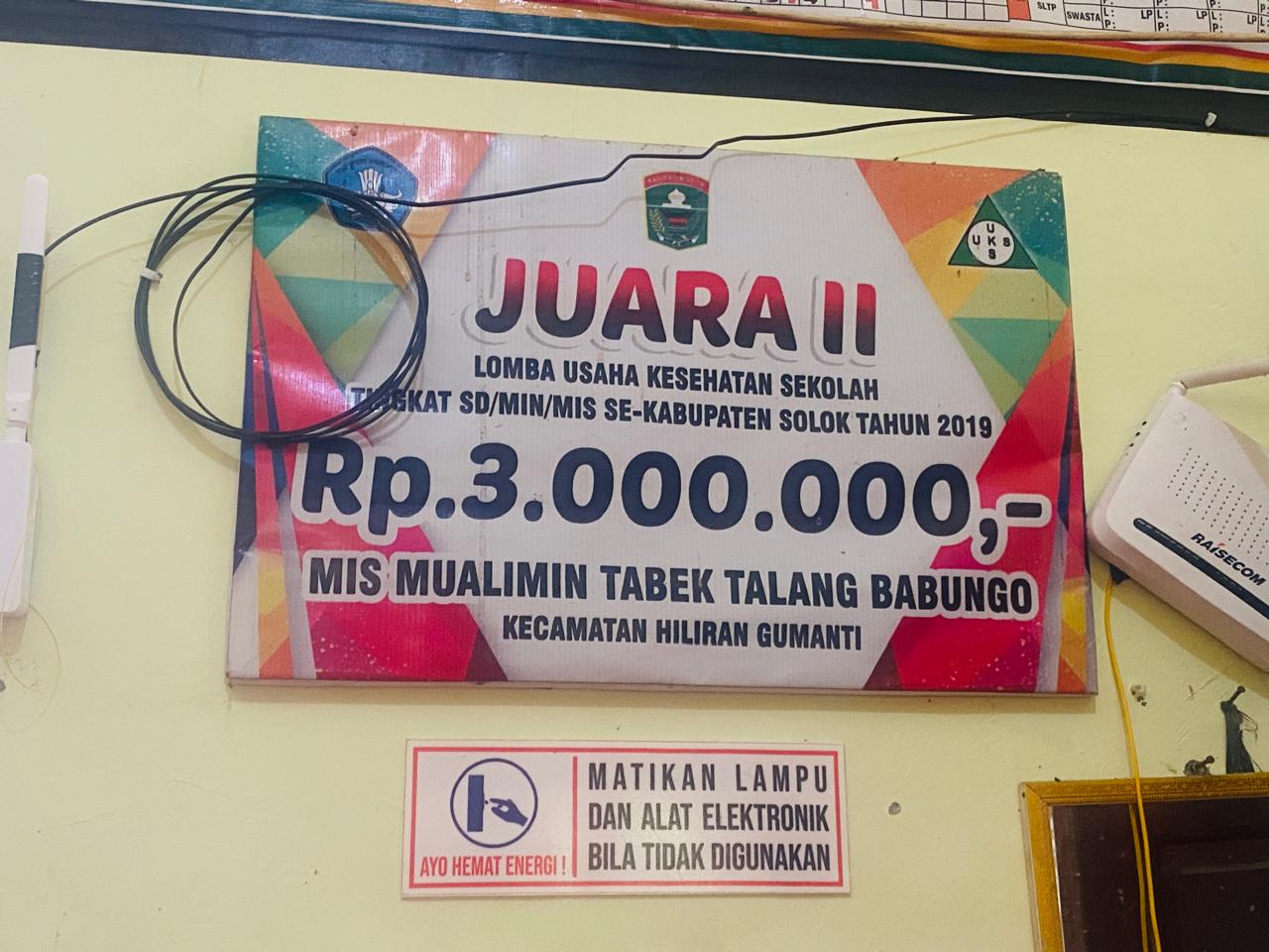 Sekolah pernah meraih Juara 3 Lomba UKS se-Kabupaten Solok. (Foto: SISCA OS/SumbarFokus.com)